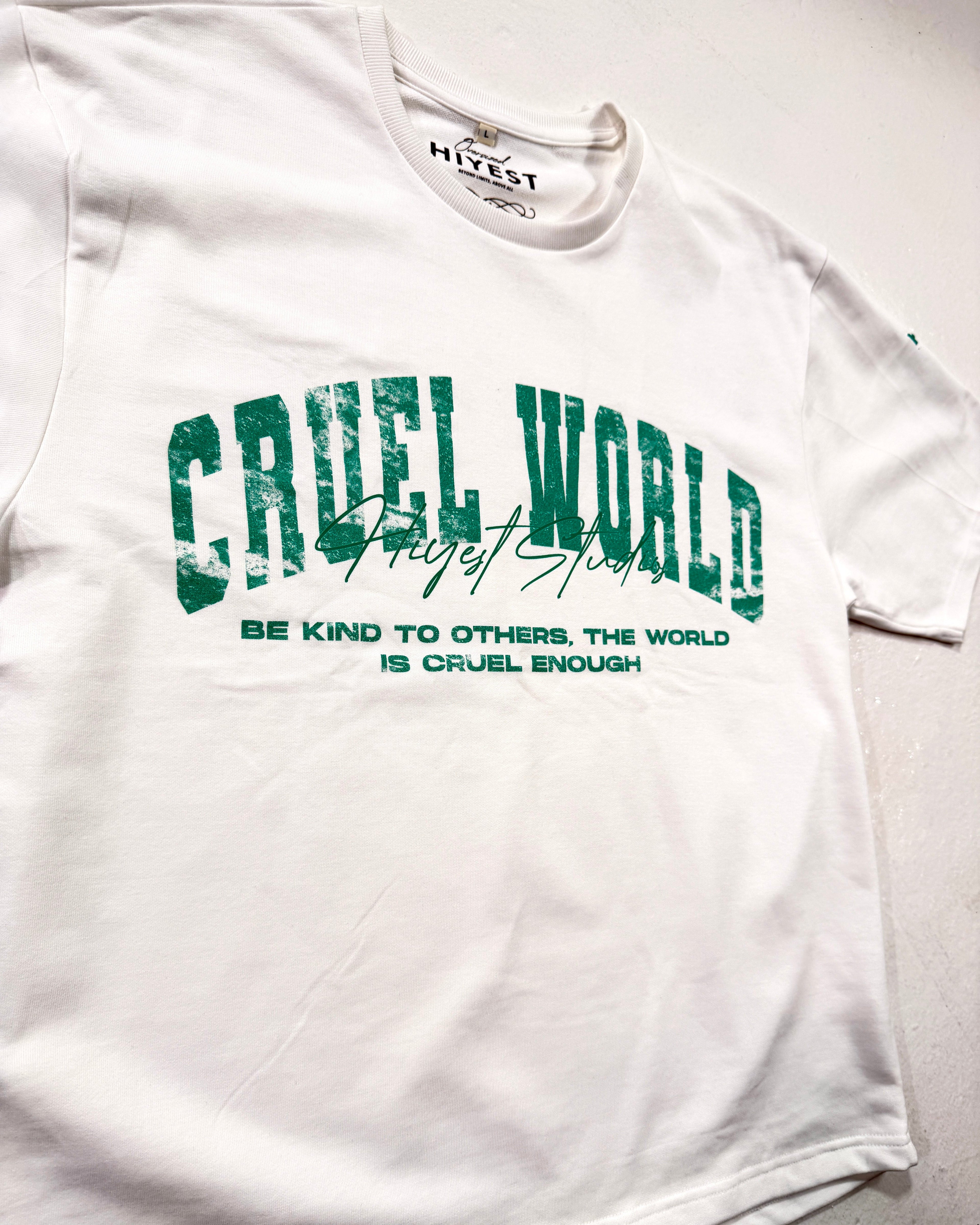 "CRUEL WORLD" WHITE T-SHIRT (HIYEST)