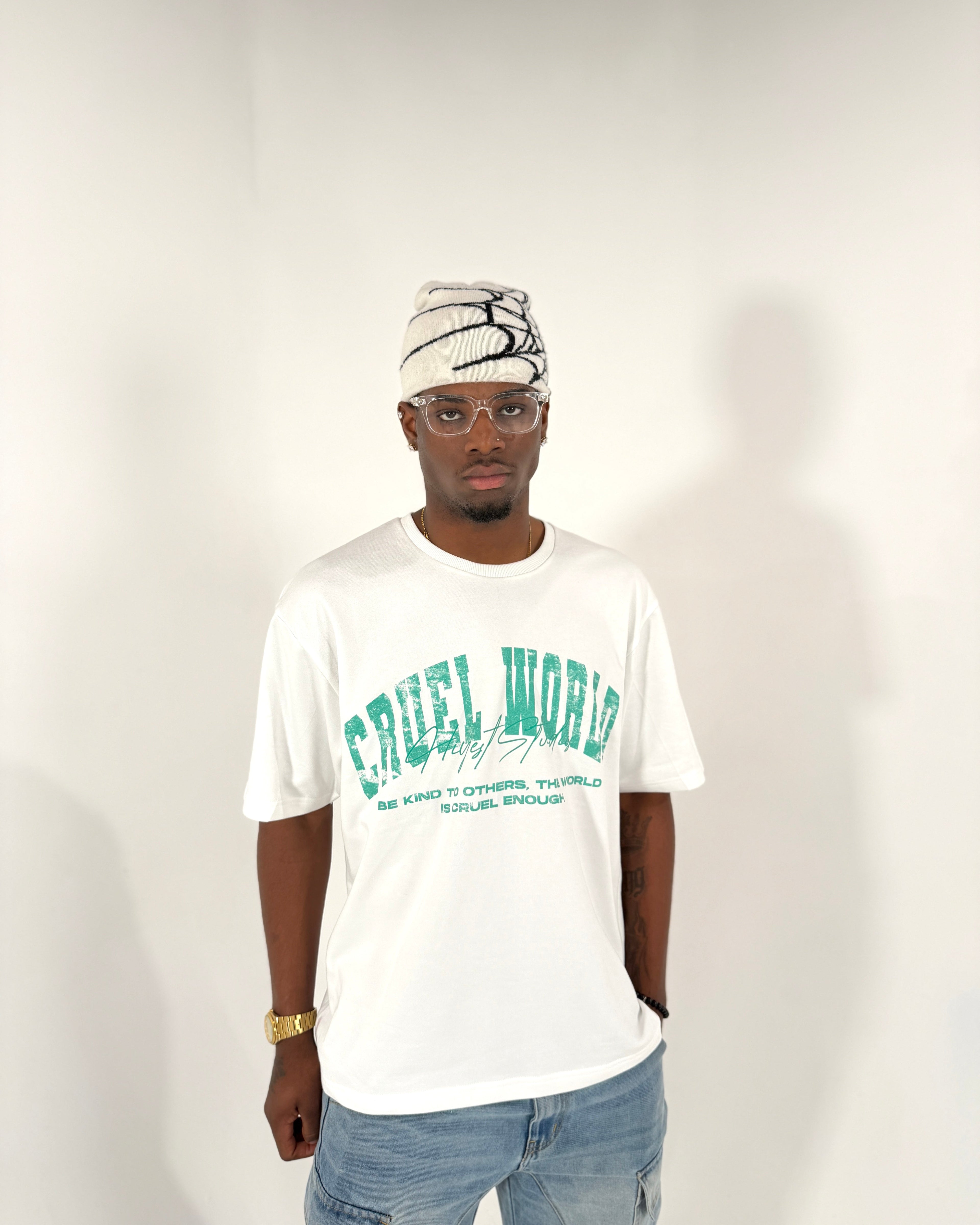 "CRUEL WORLD" WHITE T-SHIRT (HIYEST)